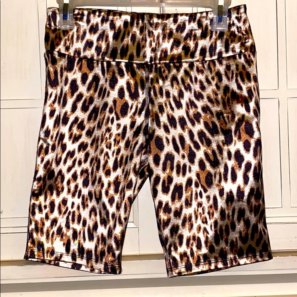 Poly Spandex Cheetah Print Workout Shorts